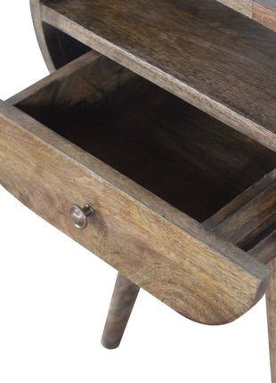 Grey Washed Circular Bedside
