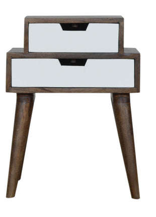 Walnut and White Painted Bedside