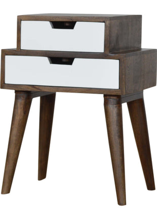 Walnut and White Painted Bedside