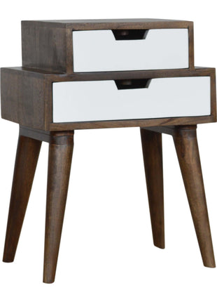 Walnut and White Painted Bedside