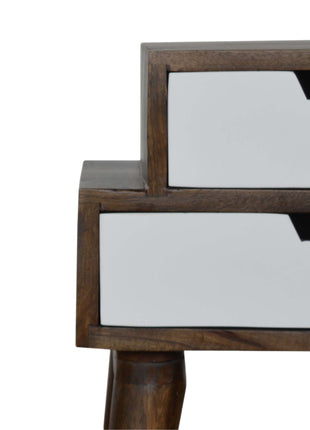 Walnut and White Painted Bedside