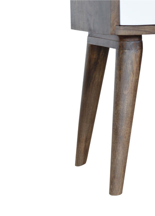 Walnut and White Painted Bedside