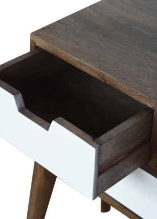 Walnut and White Painted Bedside
