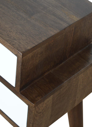 Walnut and White Painted Bedside