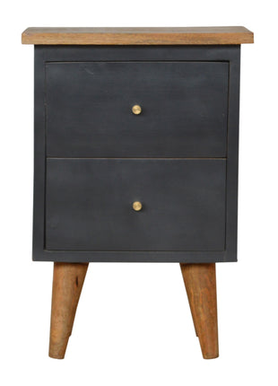Charcoal Black Hand Painted Bedside