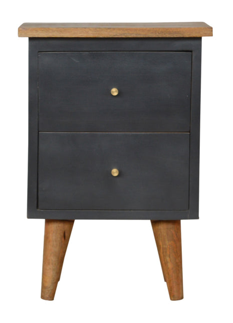 Charcoal Black Hand Painted Bedside