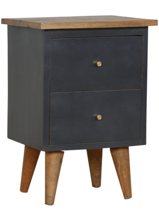 Charcoal Black Hand Painted Bedside