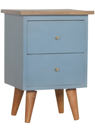 Blue Hand Painted Bedside