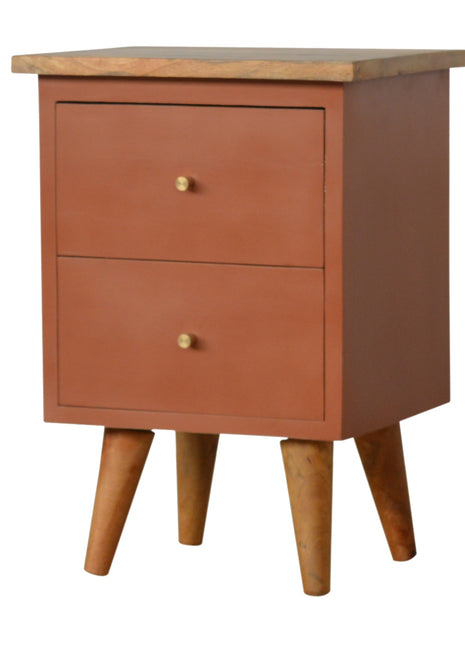 Brick Red Hand Painted Bedside