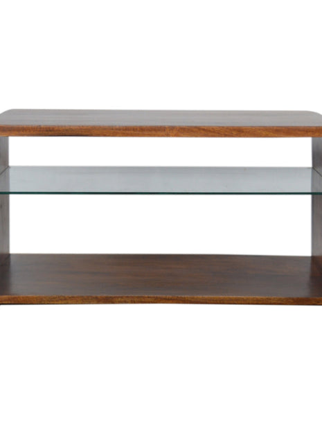 Chestnut Glass Shelf Coffee Table
