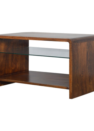 Chestnut Glass Shelf Coffee Table