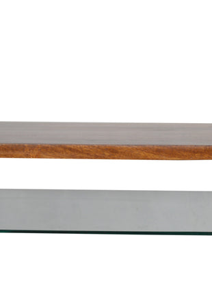 Chestnut Glass Shelf Coffee Table