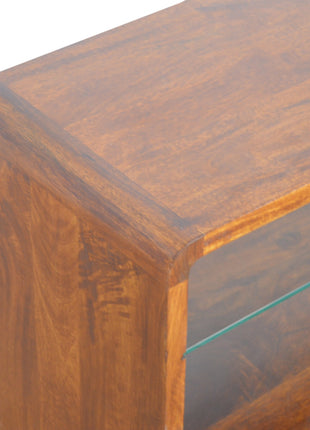 Chestnut Glass Shelf Media Unit