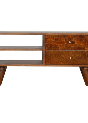 Tile Carved Chestnut TV Unit