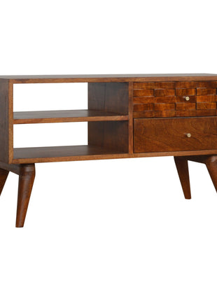 Tile Carved Chestnut TV Unit
