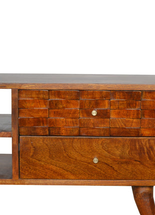 Tile Carved Chestnut TV Unit