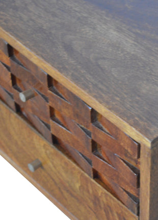 Tile Carved Chestnut TV Unit