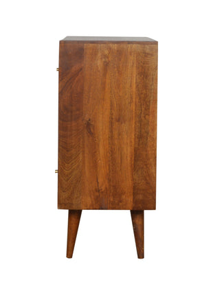 Tile Carved Chestnut Chest