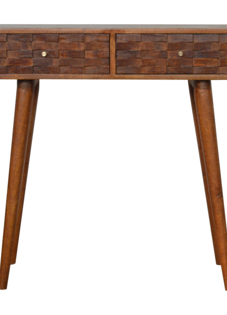 Tile Carve Chestnut Console