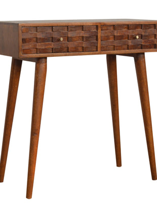 Tile Carve Chestnut Console