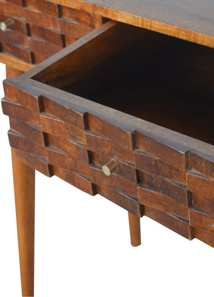 Tile Carve Chestnut Console
