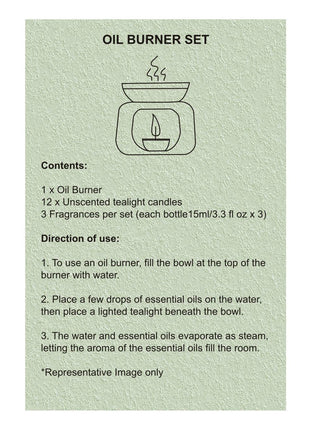 Taya White Oil Burner Set