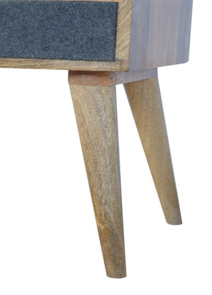 Grey Tweed Bedside with Open Slot