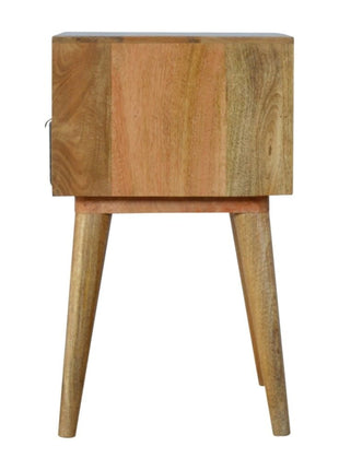 Grey Tweed Bedside with Open Slot