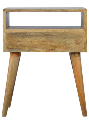 Grey Tweed Bedside with Open Slot
