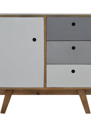 Zweifarbiger handbemalter Schrank
