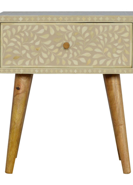 Floral Bone Inlay Bedside