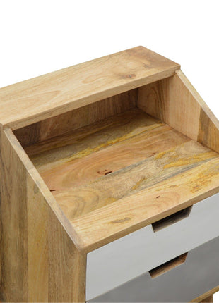 White and Grey Raised Bedside Table