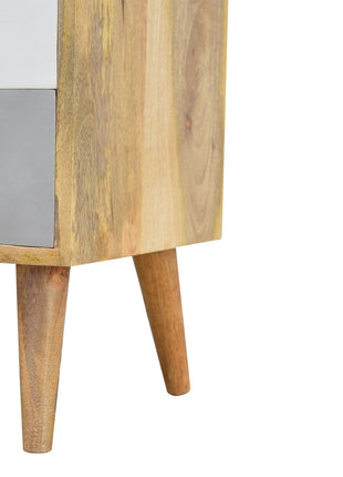 White and Grey Raised Bedside Table
