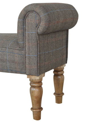 Multi Tweed Turned Bedroom Bench