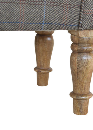 Multi Tweed Turned Bedroom Bench