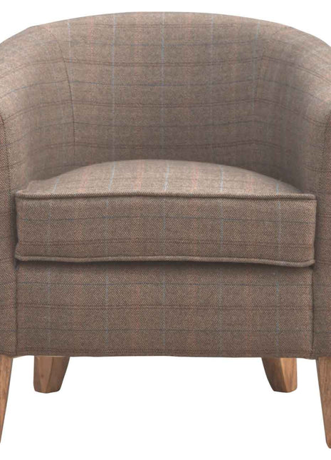 Upholstered Tweed Tub Chair