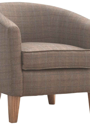 Upholstered Tweed Tub Chair
