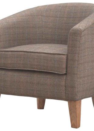 Upholstered Tweed Tub Chair