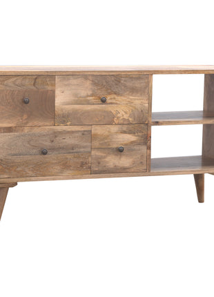 Oak-ish Multi Drawer Media Unit