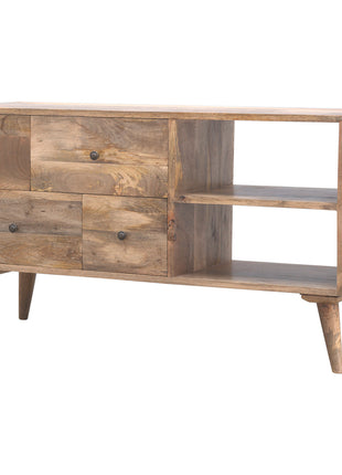 Oak-ish Multi Drawer Media Unit