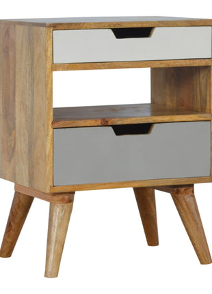 Grey and White Cut-out Bedside