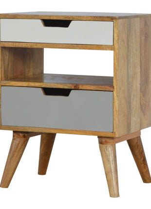 Grey and White Cut-out Bedside
