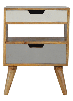 Grey and White Cut-out Bedside