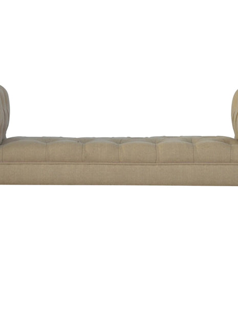 Banco de dormitorio de lino y barro