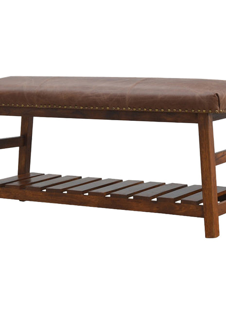Buffalo Hide Hallway Bench