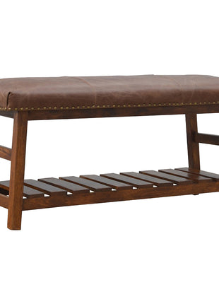 Buffalo Hide Hallway Bench