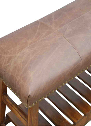 Buffalo Hide Hallway Bench