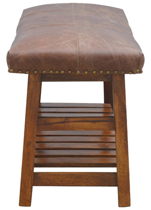 Buffalo Hide Hallway Bench