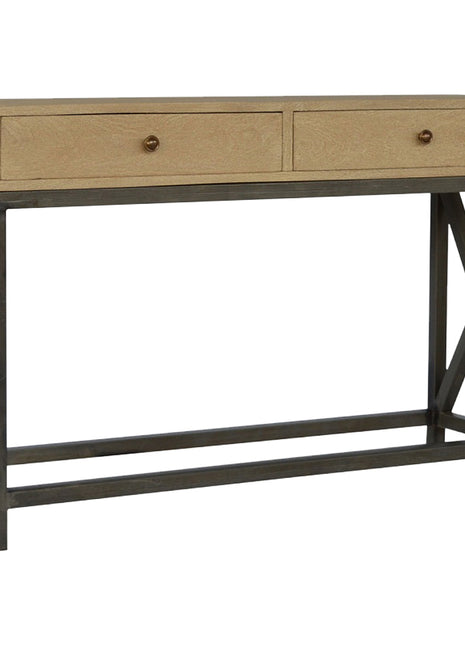 Mango Wood Metal Base Console Table