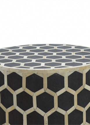 Cylindrical Bone Inlay Footstool